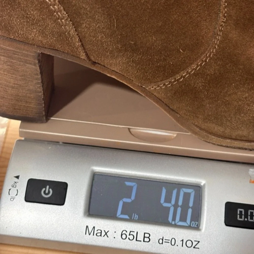 JCrew Brown Suede Ankle Boots 10 Western Boho Ranch Stacked Block‎ Heel Italy